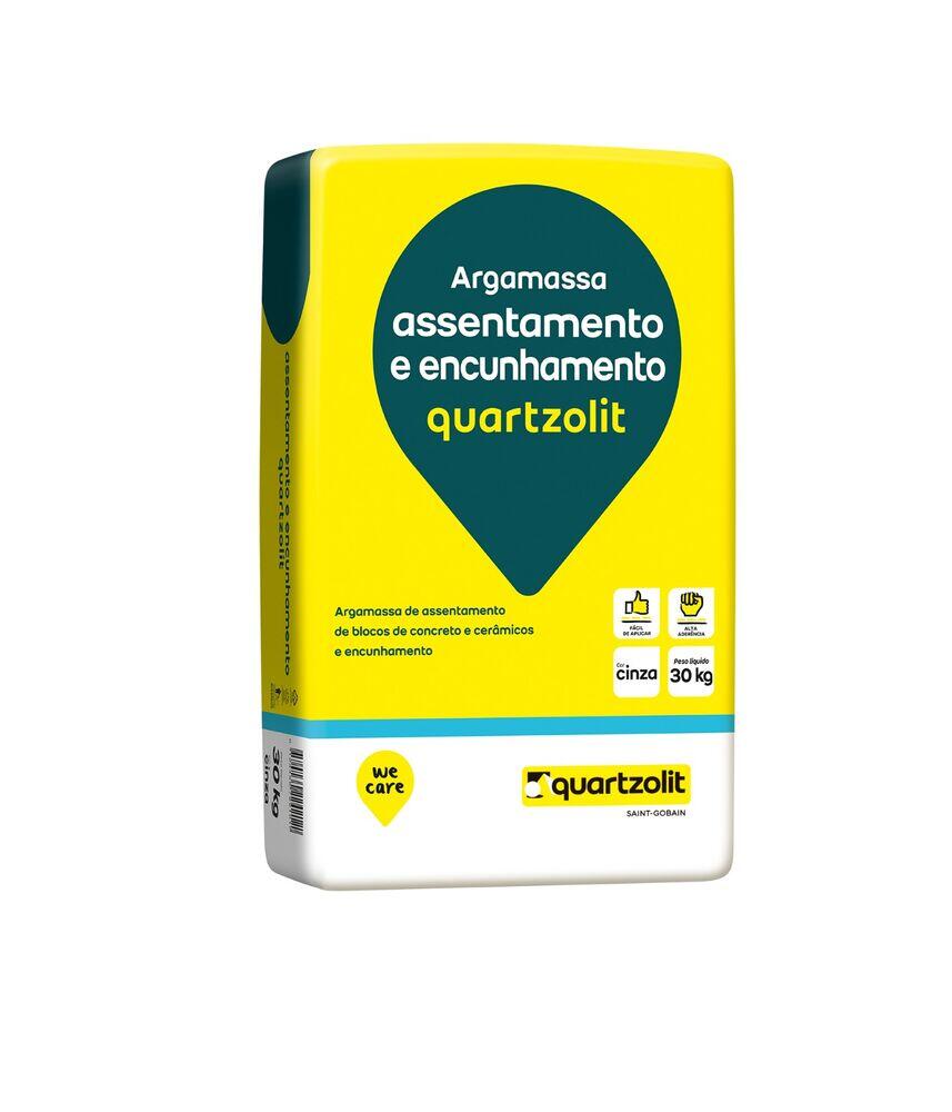 Argamassa Assentamento e Encunhamento Cinza 30kg Quartzolit