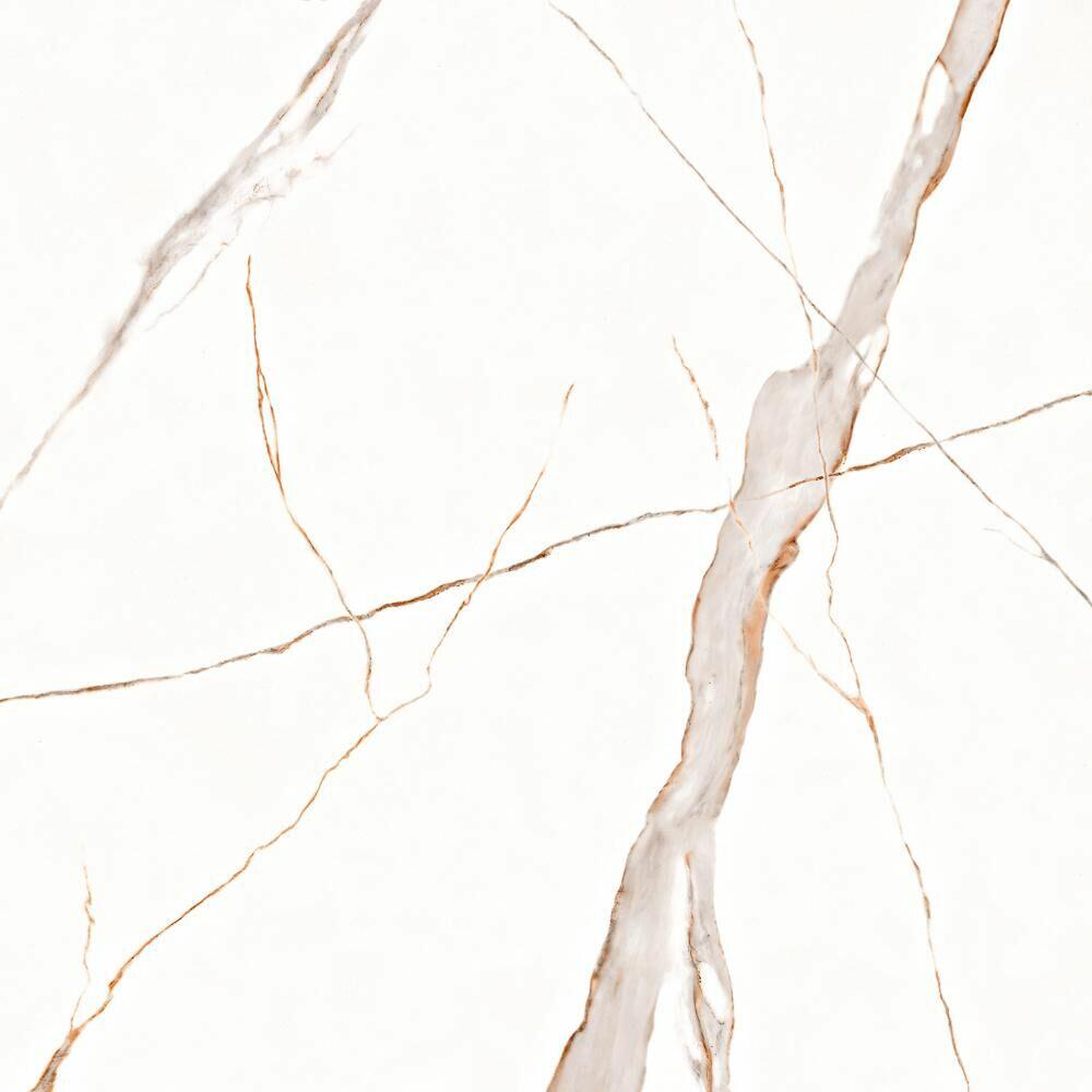Piso Cerâmico Aurora Branco Amêndoa Retificado Acetinado 86x86 Incefra
