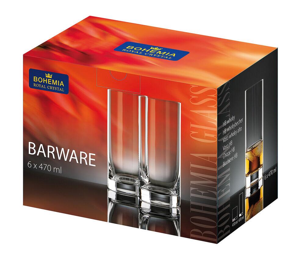 Jogo Copo Cristal 6 Peças 470ml Barware Transparente Bohemia