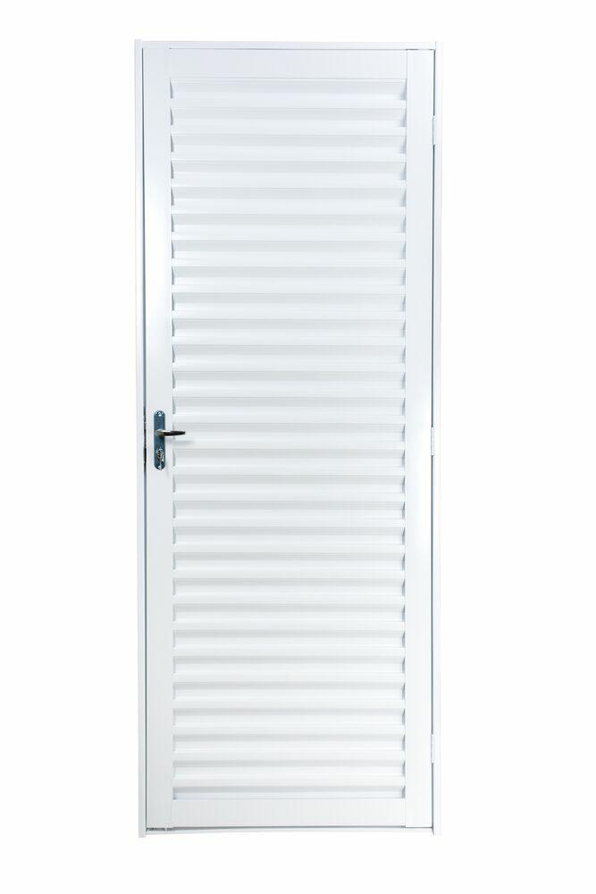 Porta de Abrir Alumínio 2,15M X 84CM R6,5 Laminada Standart Esquerda Branca CRV