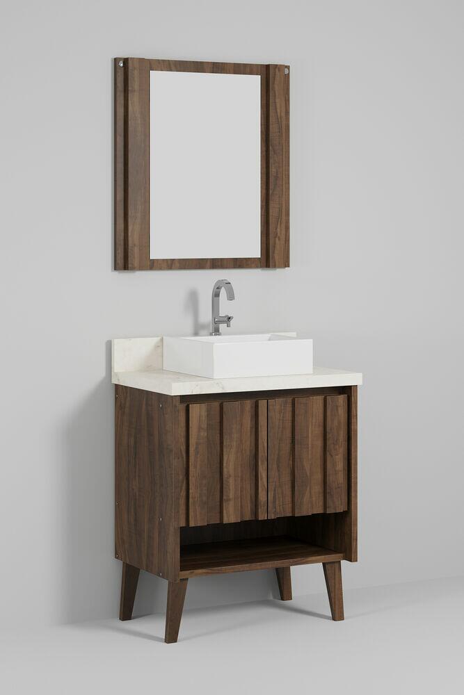 Kit Gabinete para Banheiro MDF/MDP Aspem Atenna/Ameixa 62cm C-Linea