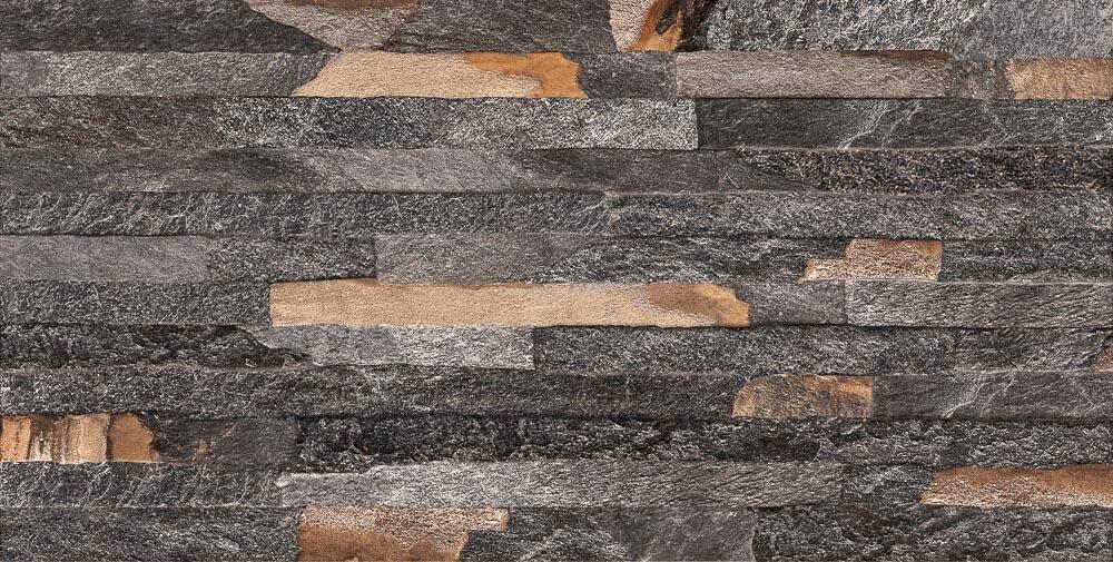 Piso Cerâmico Mal38010r Preto Cobre Granilhado Retificado Externo 35x70 Incefra