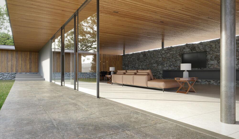 Porcelanato Rock Dark Cinza Retificado Externo 76x76 Dora