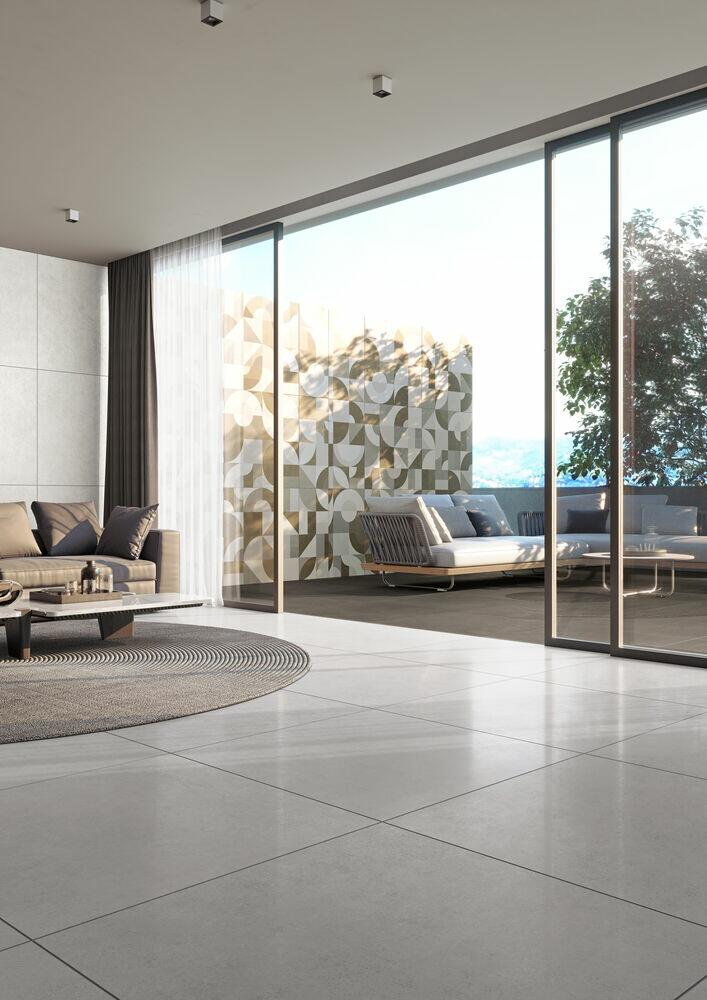 Porcelanato Chroma Cinza Grafite Retificado Externo 76x76 Dora