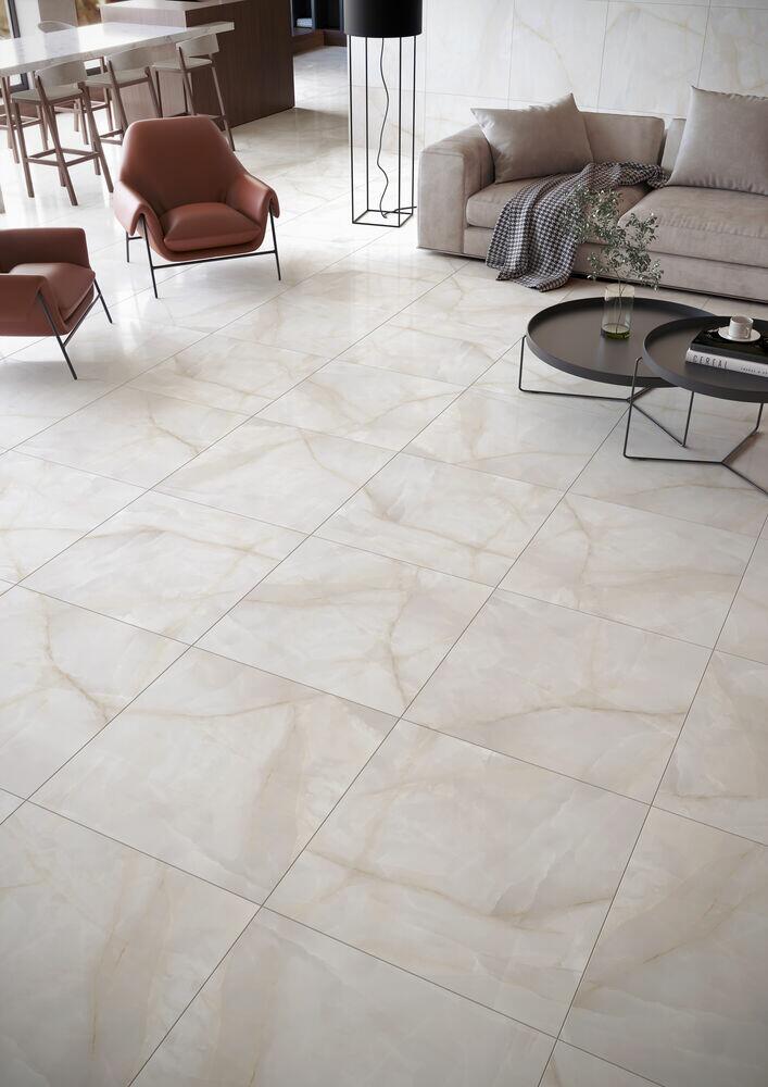 Porcelanato Onix Blanc Retificado Acetinado 76x76 Dora