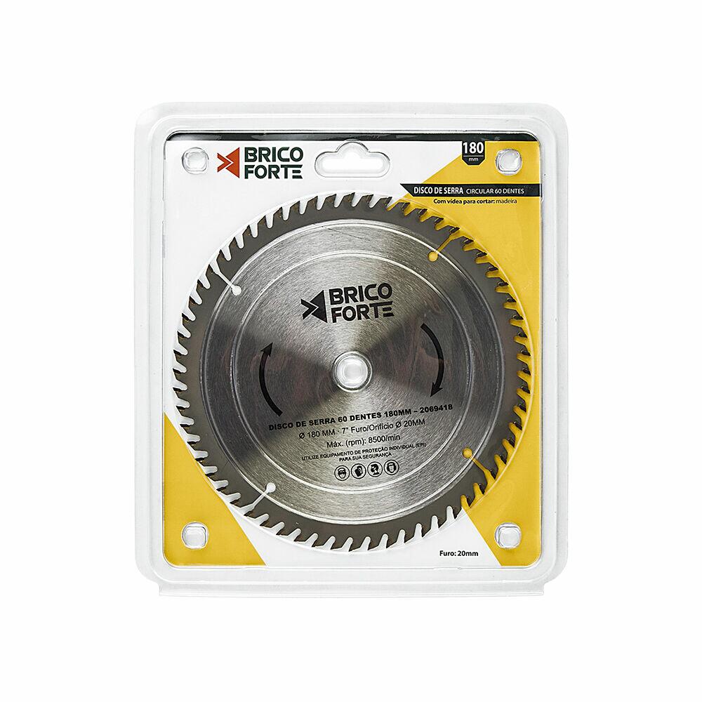 Disco de Serra 180mm 60 Dentes Brico Forte