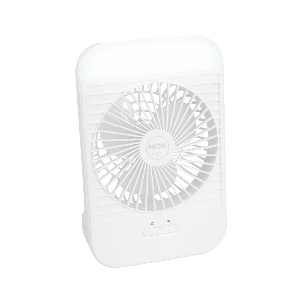 Mini Ventilador Portátil Recarregável Com Luminária Mor