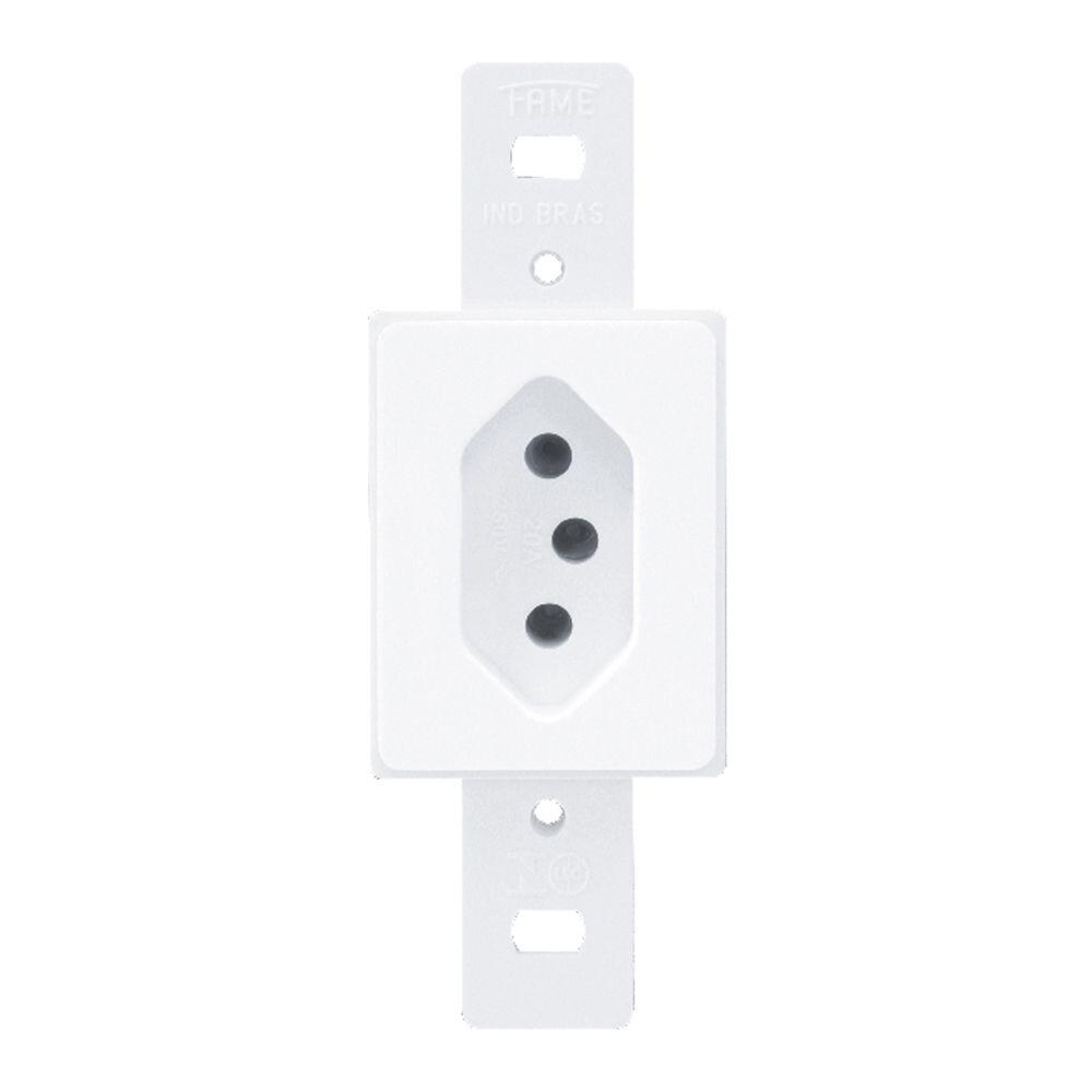 Tomada 1 Seções S/esp 10a Blanc Branco Brilhante 250v Fame