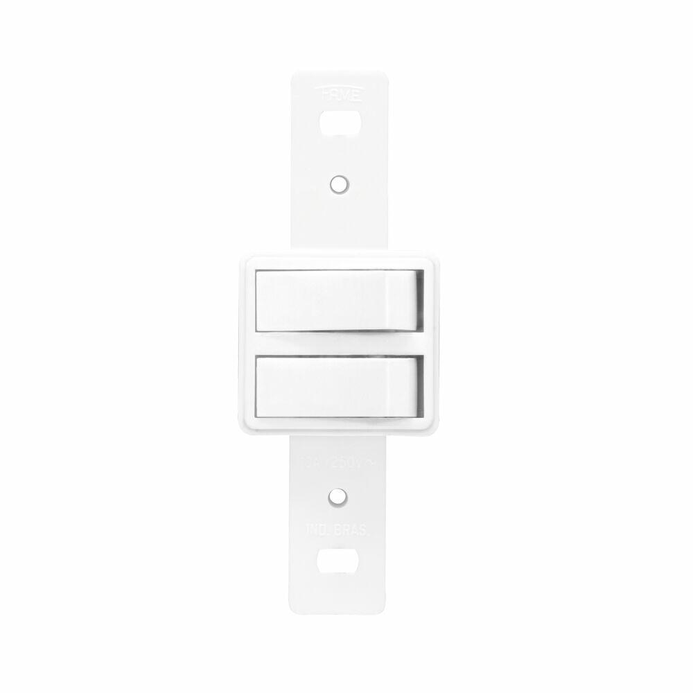 Interruptor 2 Seções S/esp 10a Blanc Branco Brilhante 250v Fame