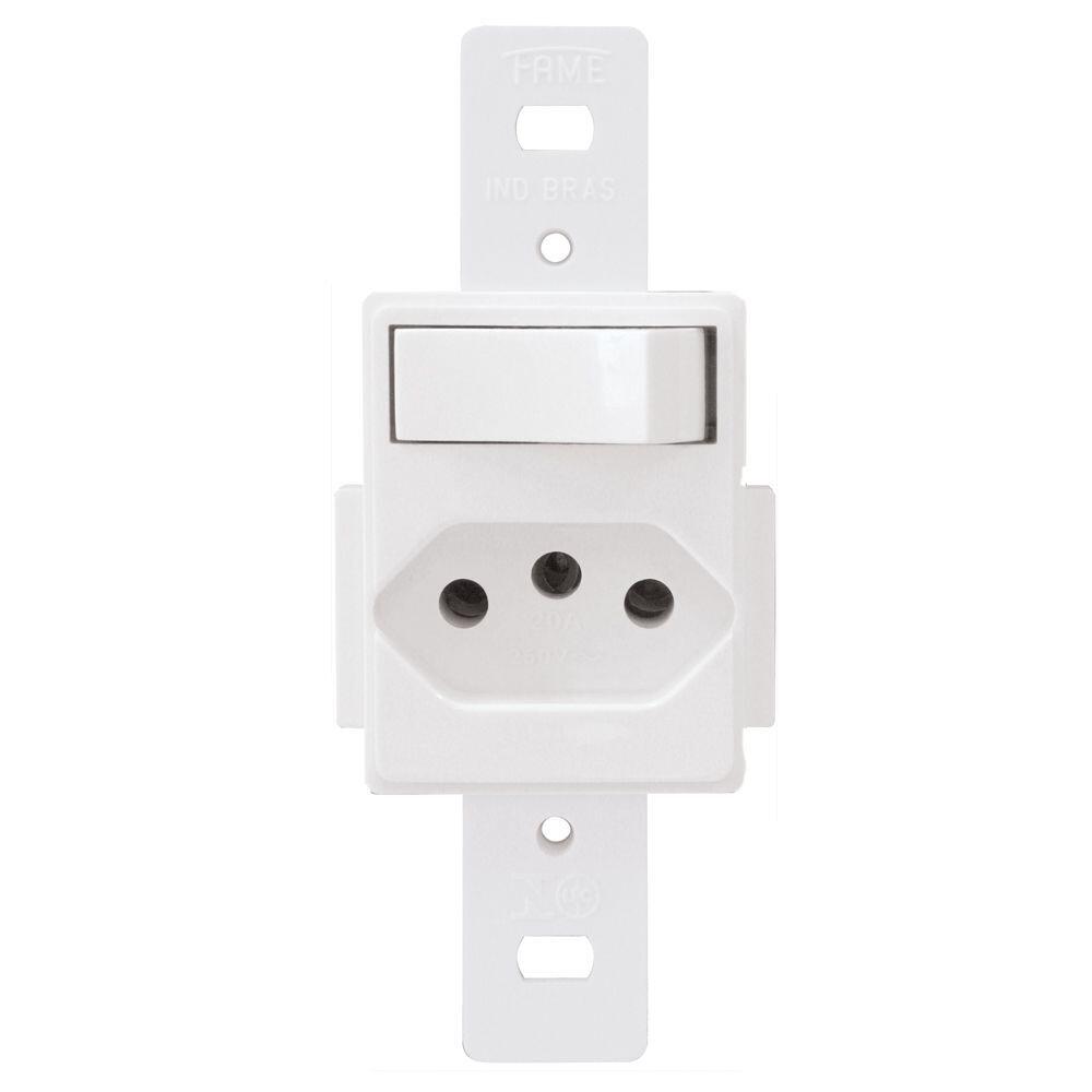 Tomada 2 Seções S/esp 20a Blanc Branco Brilhante 250v Fame