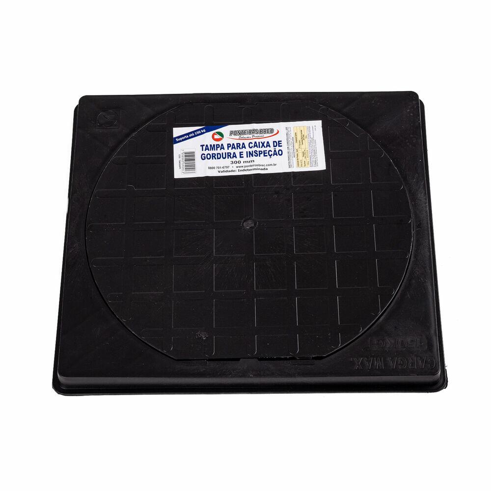 Tampa para Caixa Inspeção e Gordura 30cm Pp Preto Brec