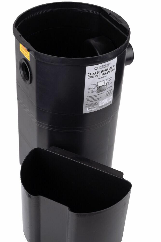 Caixa de Gordura 18l 30x50cm Sem Tampa Preto Brec