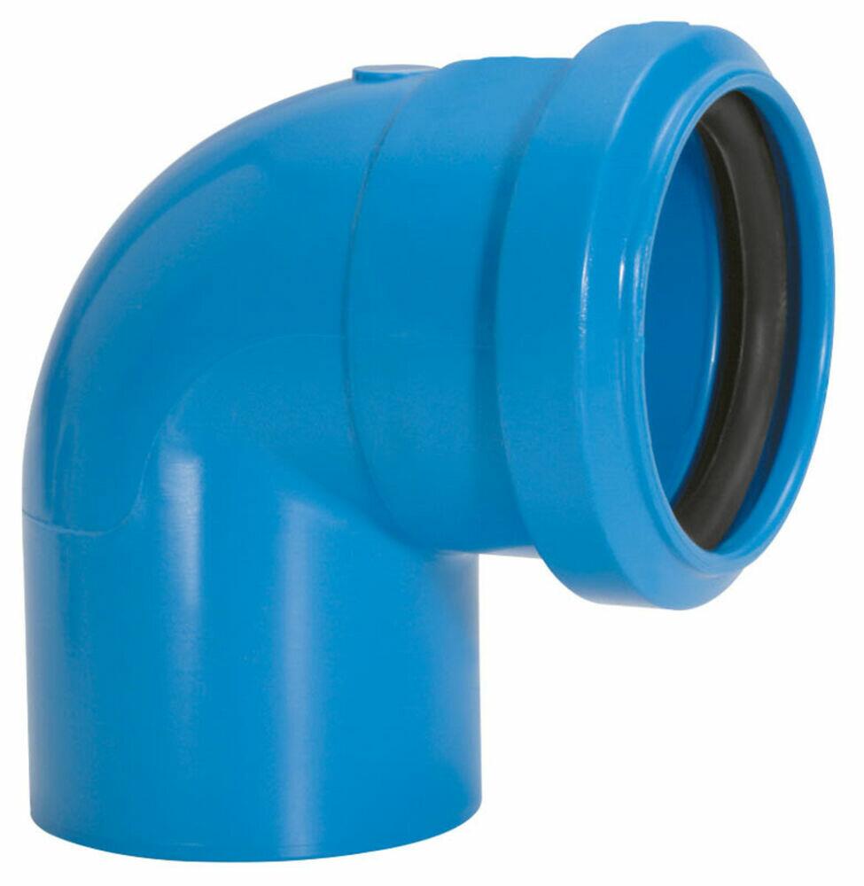 Joelho Azul 38mm Anel Ved Esgoto Branco Amanco