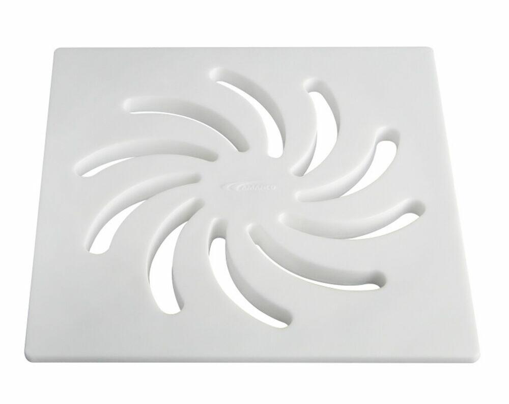 Grelha para Caixa Sifonada 150mm Vortice Pe Branco Quadrado Amanco