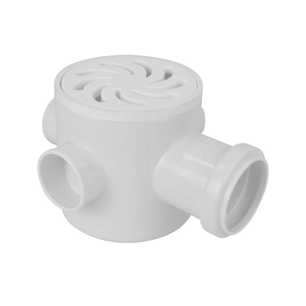 Caixa Sifonada 100x150x50mm Pvc Esgoto Branco Redondo Amanco