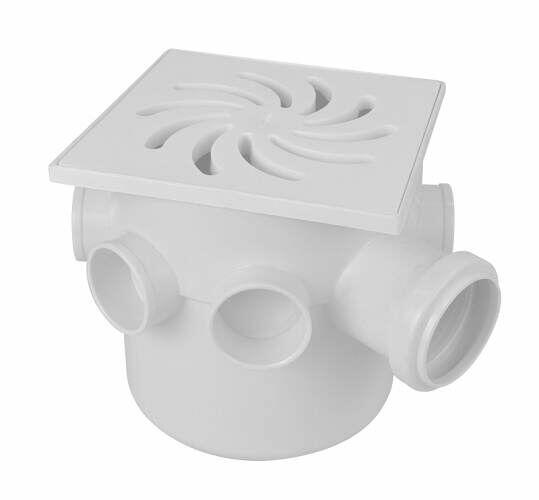 Caixa Sifonada 150x150x50mm Pvc Esgoto Branco Quadrado Amanco