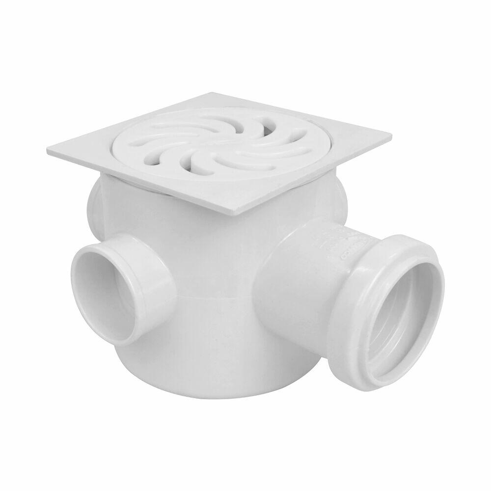 Caixa Sifonada 100x150x50mm Pvc Esgoto Branco Redondo Amanco