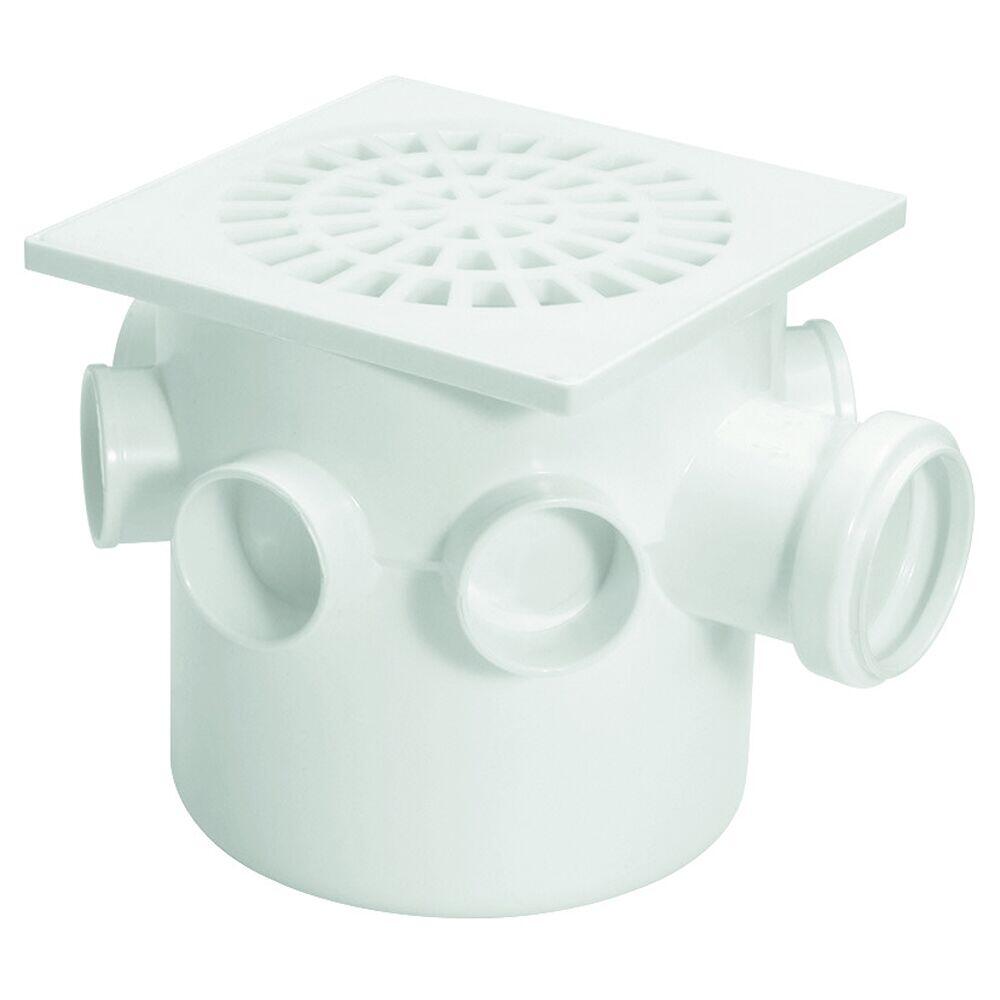 Caixa Sifonada 150x150x50mm Pvc Esgoto Branco Quadrado Amanco