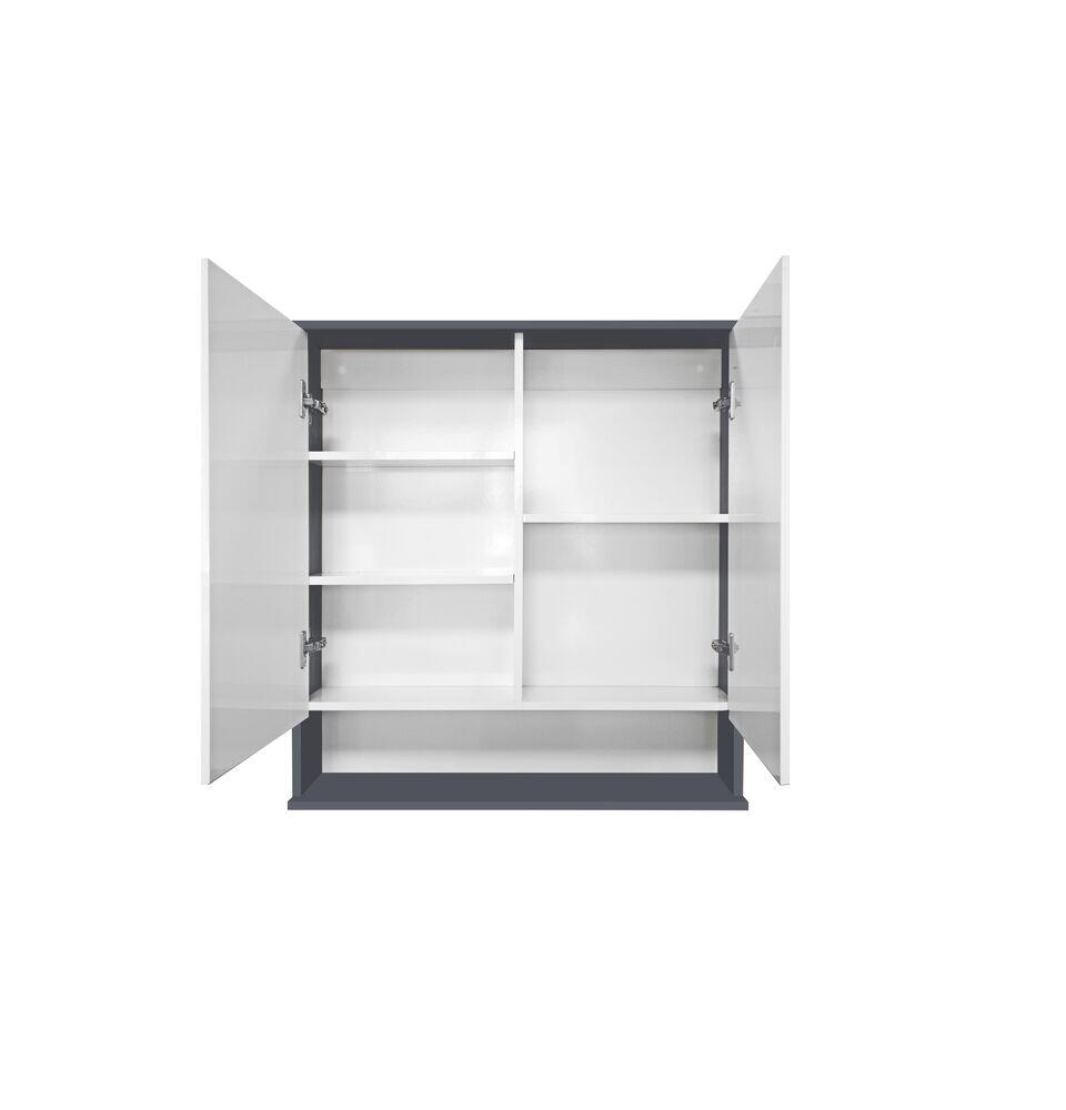 Espelheira para Banheiro MDF/MDP Cecilia Chumbo 70cm C-Linea