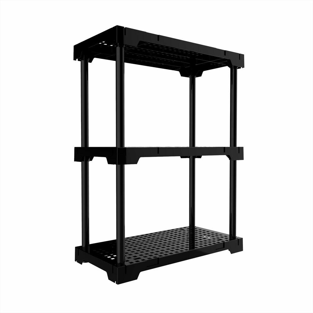 Estante Plástico Poly Eco Preto 3 Prateleiras Grifit