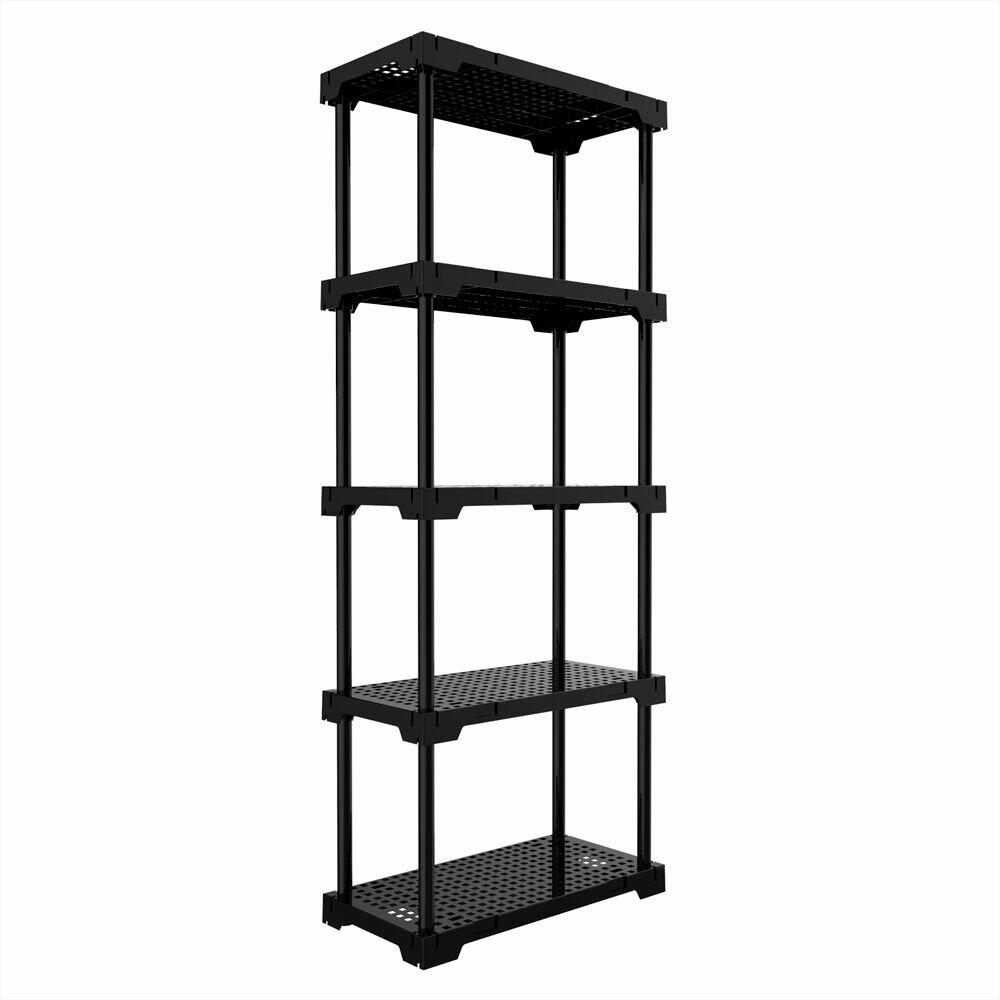 Estante Plastico Poly Eco Preto 5 Prateleiras Grifit