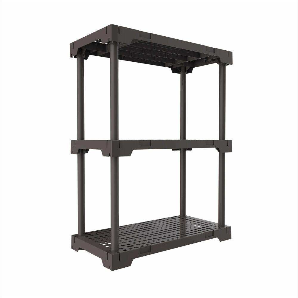 Estante Plastico Poly Eco Cinza 3 Prateleiras Grift
