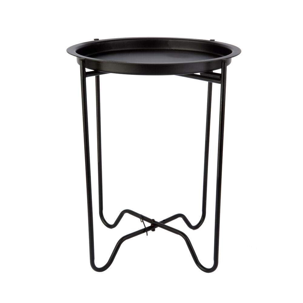 Mesa Lateral 40cm x 44cm Dobravel Metal Preto Casa&Ideia