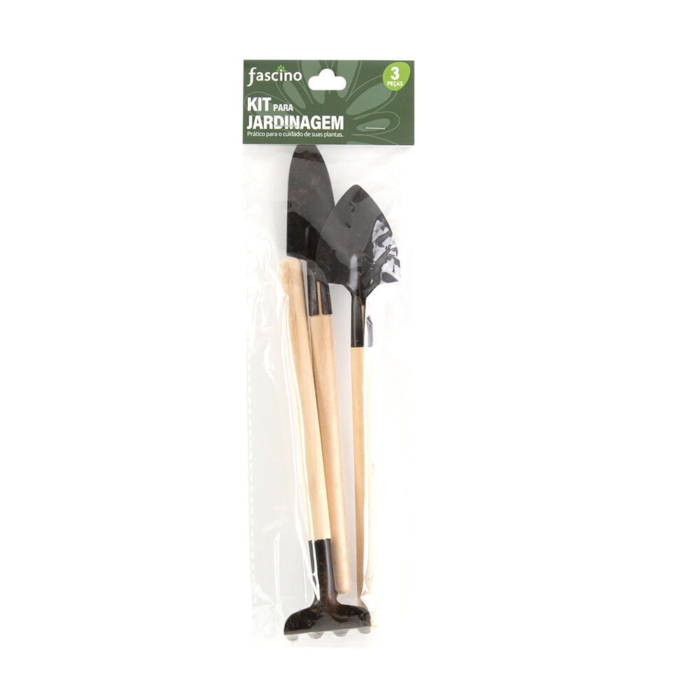 Ferramentas para Preparar e Plantar 3PCS Marrom/Preto Fascino