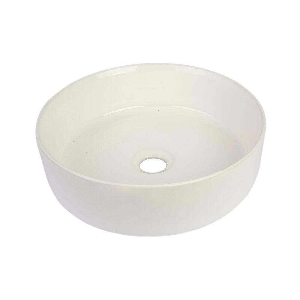 Cuba para Banheiro de Apoio Louça Redonda Branca 36x12cm Cracóvia Addra