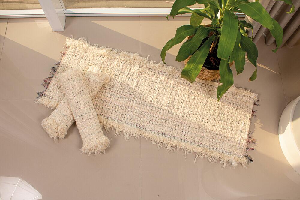 Tapete 40x120cm Malha Artesanal Sortido Atlântica