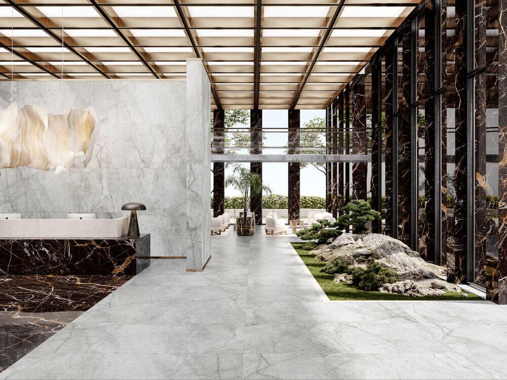 Porcelanato River Silver Retificado Acetinado 120x250 Roca