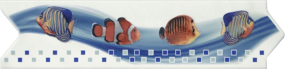 Faixa Decorativa 8,5x33 Gld8505 Azul Branco Gabriella