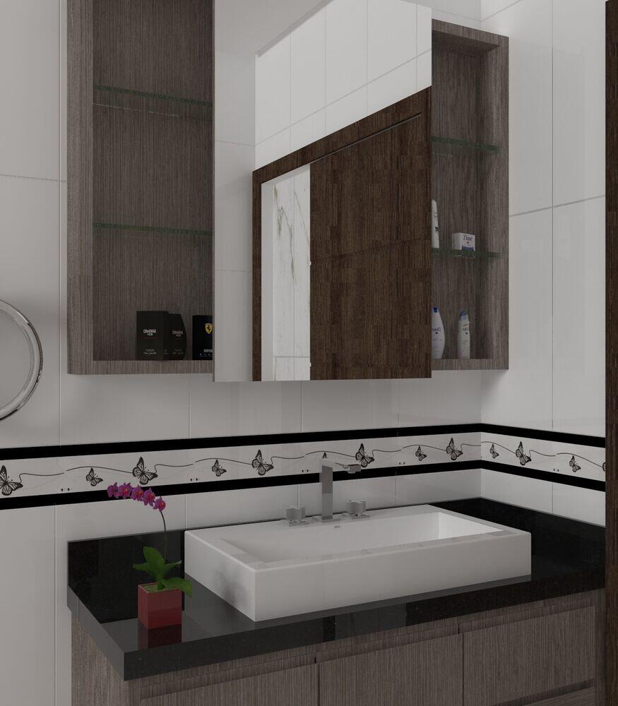 Faixa Decorativa 8,5x33 Gld2407 Branco Preto Gabriella