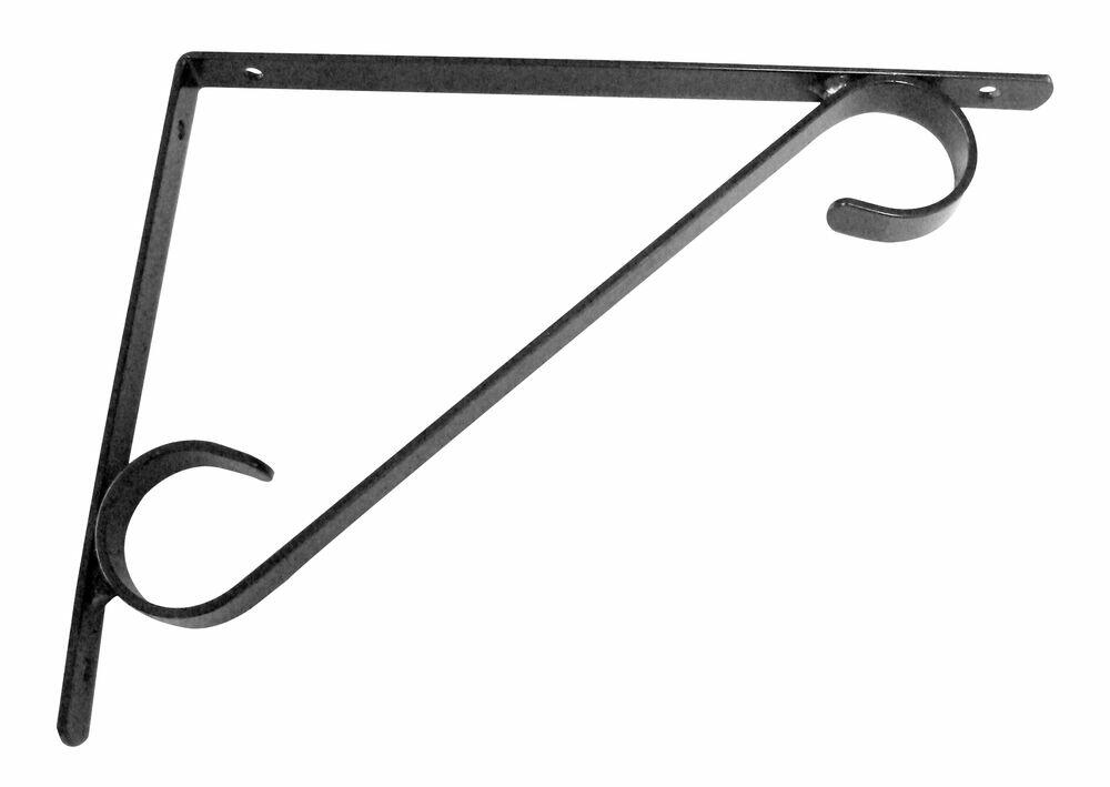 Suporte Prateleira 25cm Mão Francesa Col Preto Prat-K
