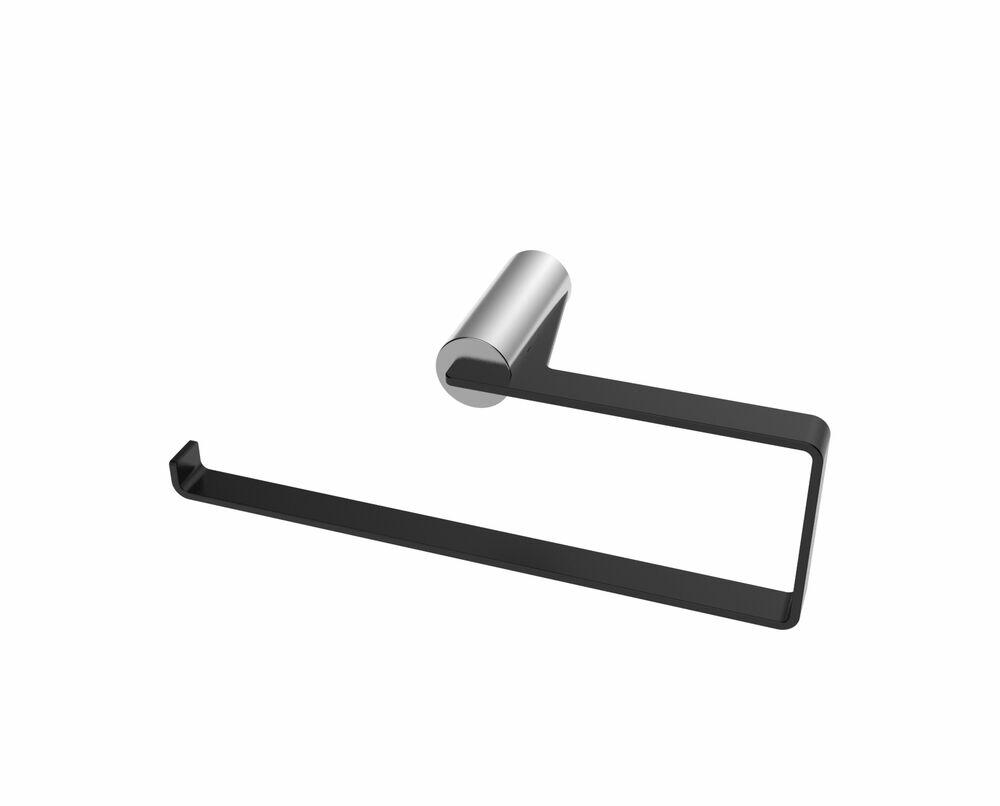 Porta Toalha Barra 24cm York Cinza Preto Addra