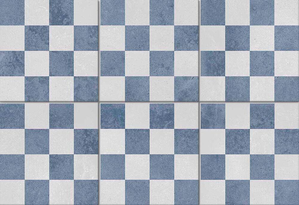 Porcelanato Pd20/311 Chess Blue Branco Azul Bold Acetinado 20x20 Gabriella