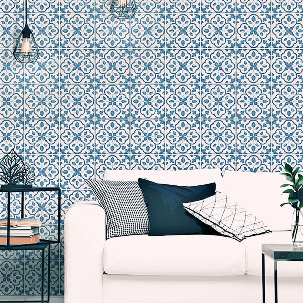 Tozzeto Hidráulico Português Azul Retificado Acetinado 20x20 Gabriella