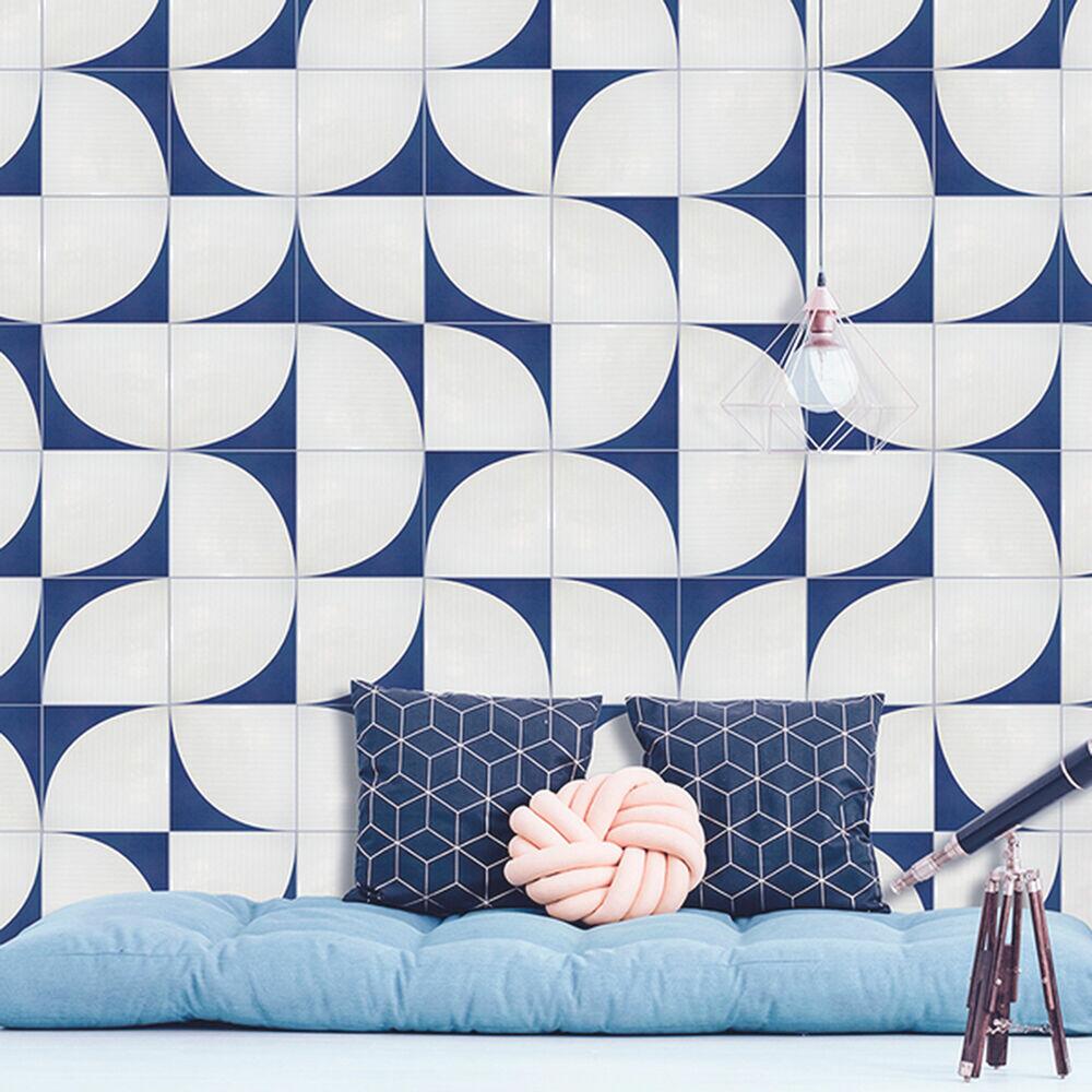 Faixa Decorativa Itapema Azul Branco Bold Acetinado 20x20 Gabriella
