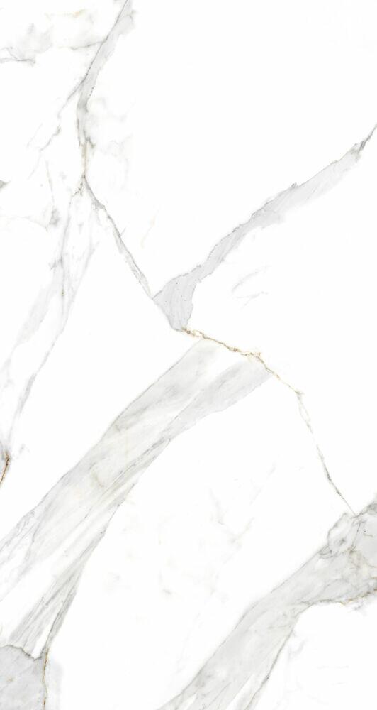 Piso Cerâmico Statuario Branco Cinza Retificado Polido 60x115 Ilhabella