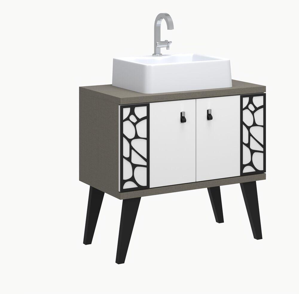 Gabinete para Banheiro com Cuba Baden Branco/linen C-Linea