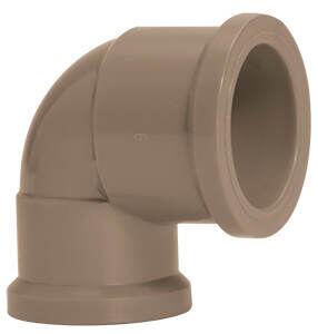 Joelho 90° Com Redução 32x25mm Pvc Soldável Marrom Amanco