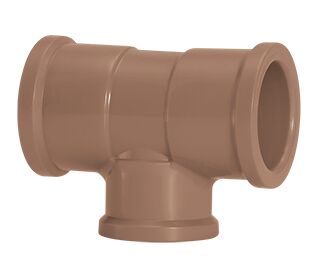 Tee Com Redução 60x50mm Pvc Soldável Marrom Amanco
