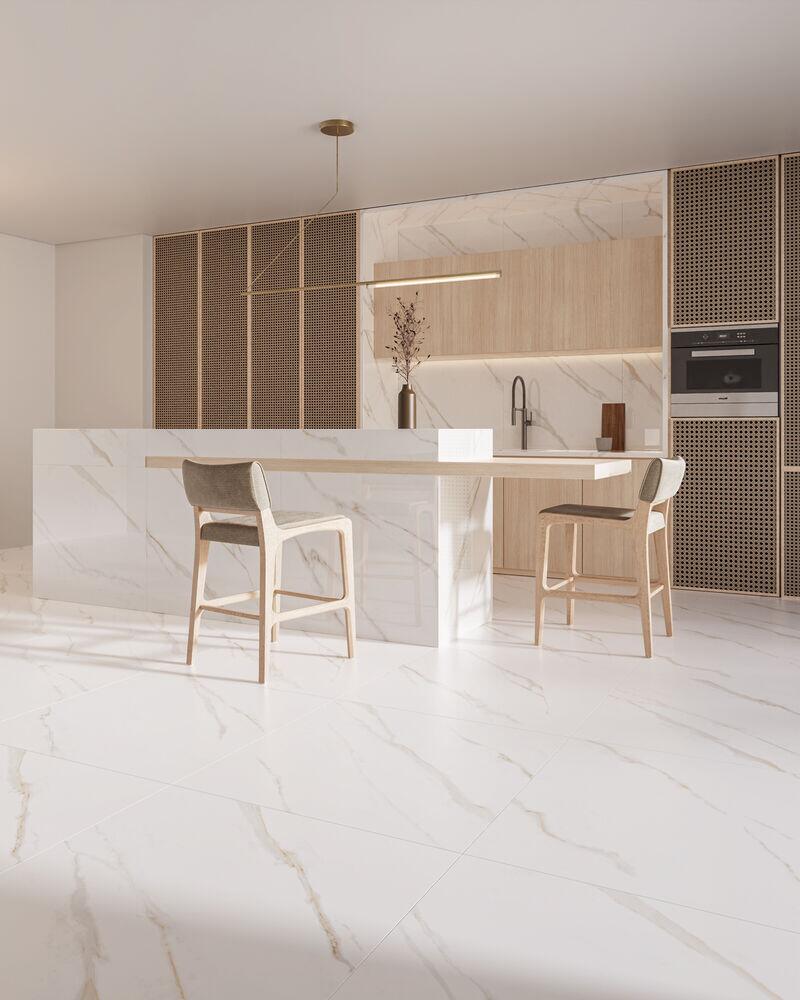 Porcelanato Malden Bianco Lux Retificado Polido 80x80 Biancogres