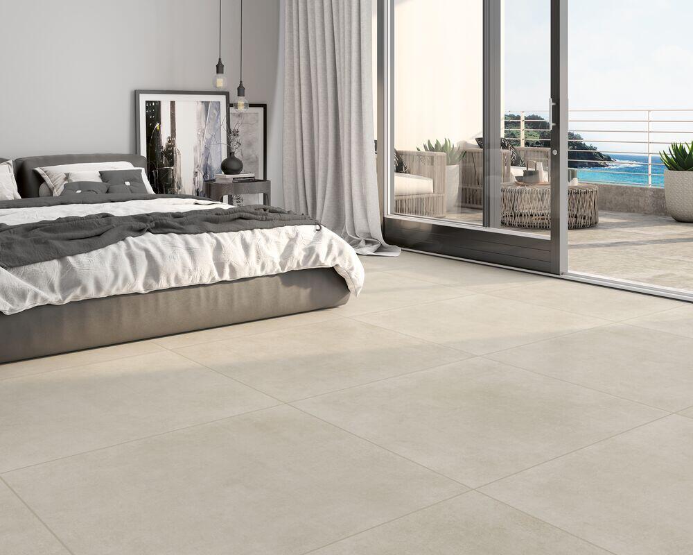 Piso Cerâmico Atria Plus Bege Areia Retificado Acetinado 84x84 Málaga