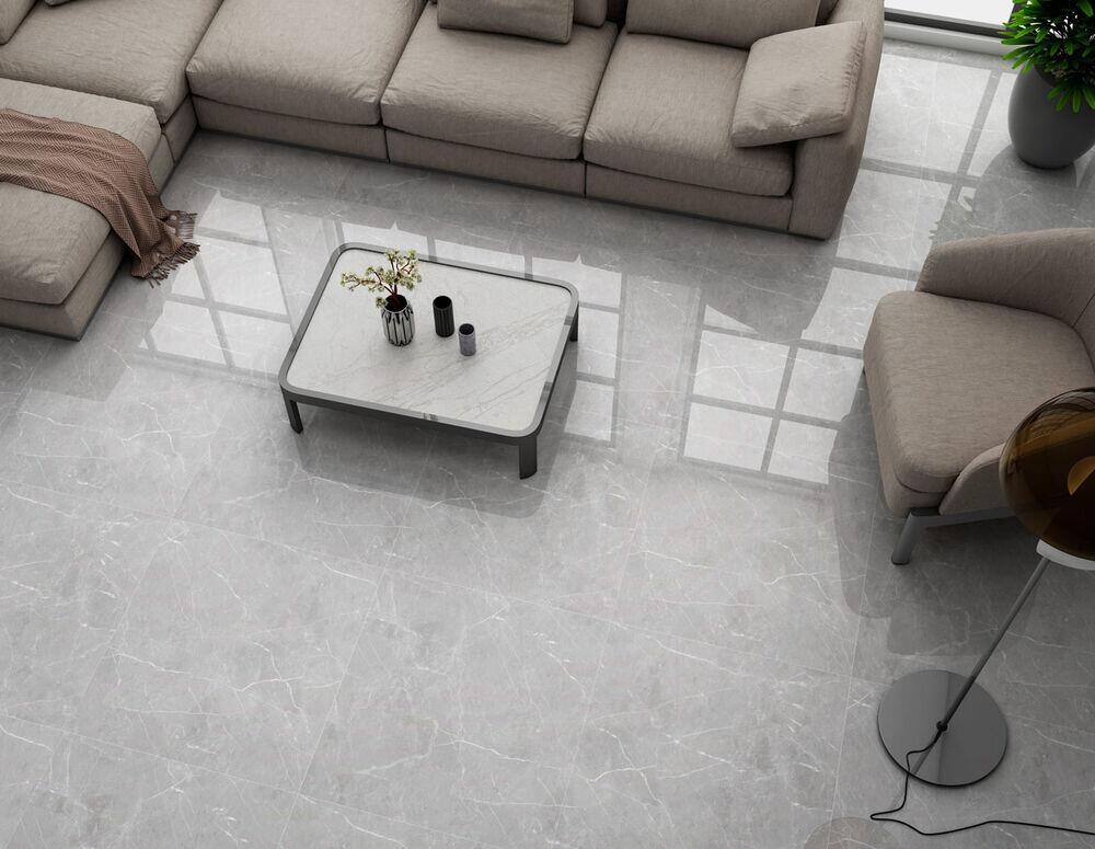 Piso Cerâmico Marmo Gris Cinza Branco Retificado Polido 82x82 Ilhabella