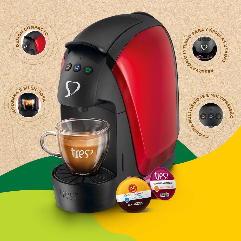 Cafeteira Espresso Luna Vermalha 127V - TRES 3 Corações