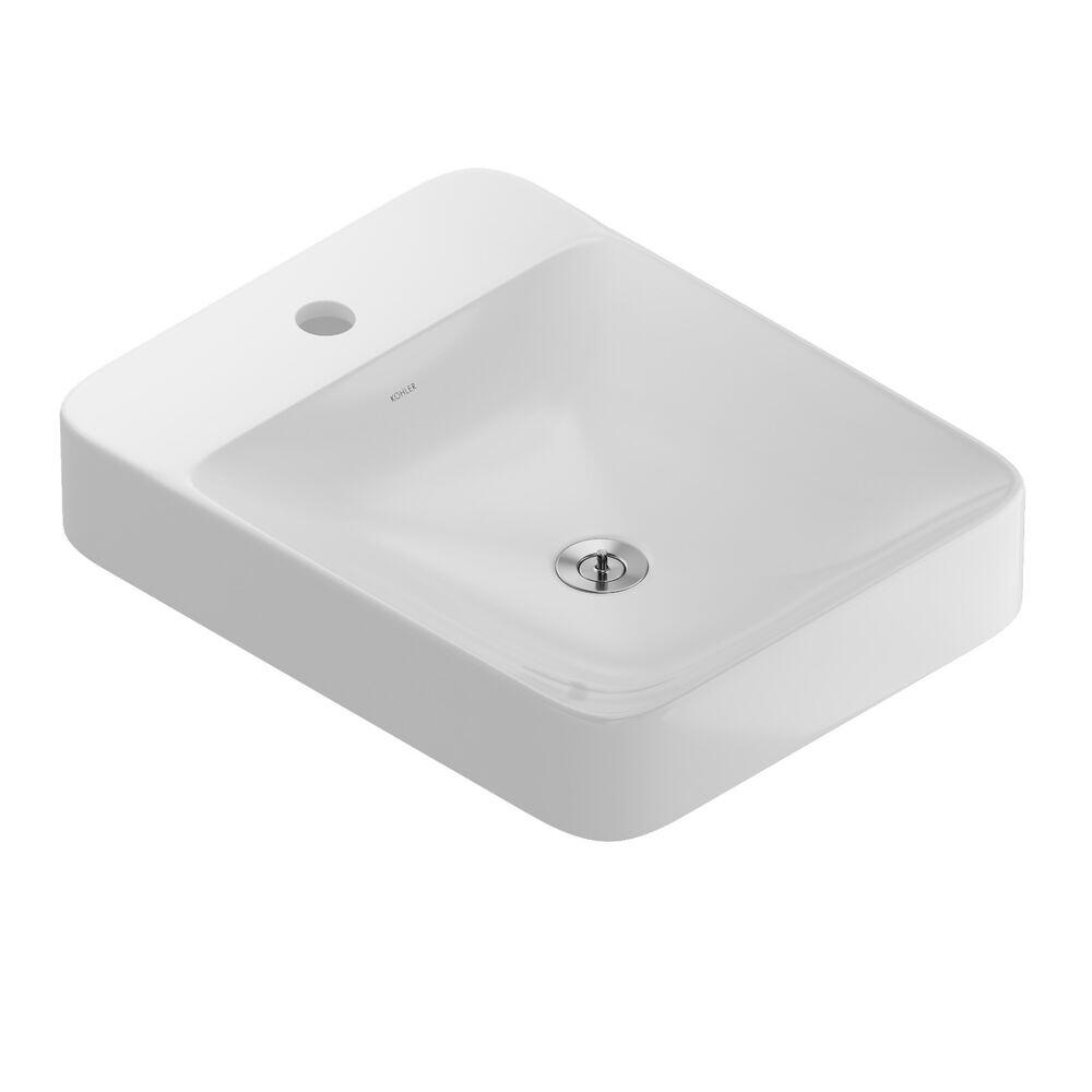 Cuba para Banheiro de Apoio Retangular Vox Flow Branco 35x44cm Kohler