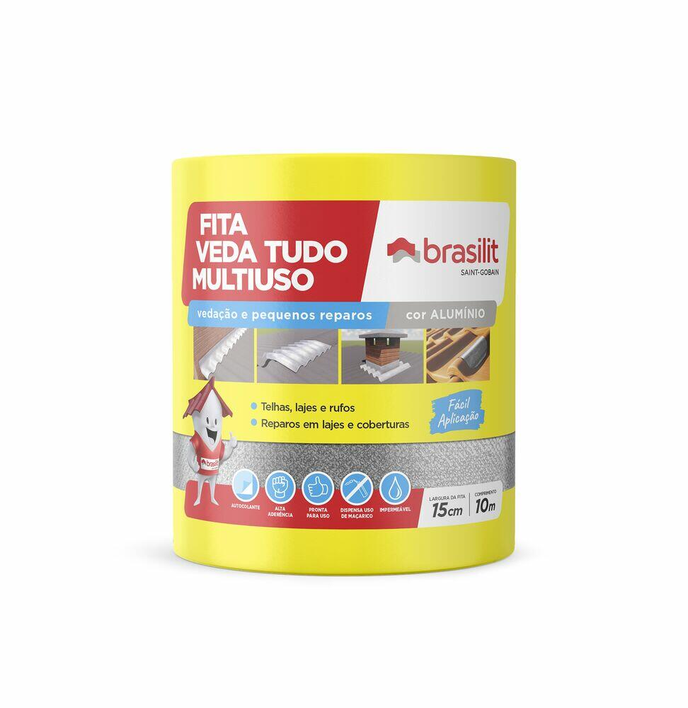 Fita Auto-adesiva Veda Tudo Alumínio 15cmx10mx7mm Quartzolit