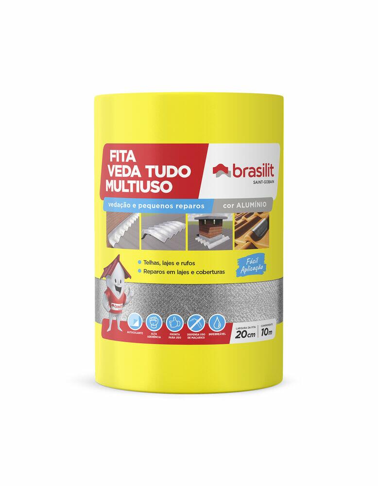 Fita Auto-adesiva Veda Tudo Alumínio 20cmx10mx7mm Quartzolit
