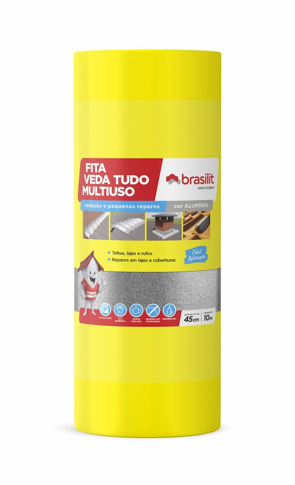 Fita Auto-adesiva 45cmx10mx7mm Veda Tudo Alumínio Quartzolit